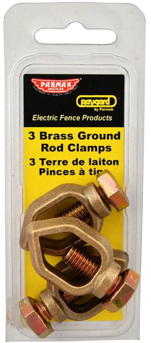 Brass Ground Rod Clamps 3 Pack